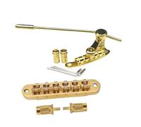 Electric Guitar Bridge Stop Bar Tailpiece Vibrato Bridge for Electric Guitar Golden 25x10cm