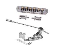 Electric Guitar Bridge Stop Bar Tailpiece Vibrato Bridge for Electric Guitar Silver, 25x10cm