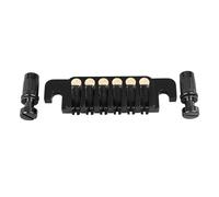 Electric Guitar Bridge Tailpiece Vintage Style Aluminum Alloy Copper 6 String Stop Bar for LP SG ES EPI (Black)