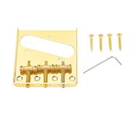 Electric Guitar Bridge Vintage Style 3 Steel Saddle Pass Through for Telecaster 54mm Gold Premium Upgrade Replacement for TL Electric Guitars