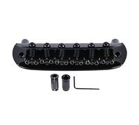Electric Guitar Bridge with Tailpiece Roller Saddle, Vibrational Transferring String Bridge for and, Adjustable Iron Zinc Alloy Guitar Hardware