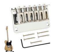 Electric Guitar Bridge - Zinc Alloy Hardtail Assembly | 78mm Six String Fixed Saddle Top Load Design | Enhances Tone Sustain And Tuning Stability For Custom Build Repair Upgrade Use
