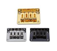 Electric Guitar Bridges Durable 4-string Fixed Bridge Replacement Parts for Cigarbox Electric Guitars Bass Ukulele Adjustable Guitar Bridges(银色)