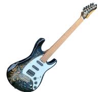 Electric Guitar Charcoal Grilled Maple Neck With Shift Converter And Custom Pattern Solid Wood Small Double Crank Electric Guitar