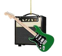 Electric Guitar Christmas Ornament - 2D Flat Acrylic Music Themed Tree Decoration for Musicians, Rockers & Music Lovers | Band, Rock and Roll, Musician Gift for Christmas Tree & Home Decor