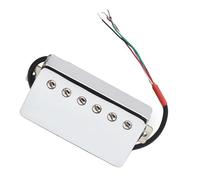 Electric Guitar Chrome Humbucker Pickup 4 Coil Cable Adjustable Screws Pole Pieces Pickups Set(Neck)