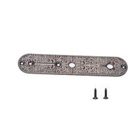 Electric Guitar Control Plate with 2Pcs Mouting Screws, Professional Metal Carved Telecaster Control Plate Replacement Parts for TL TELE Electric Guitar Beautiful Decorative Pattern (Black)