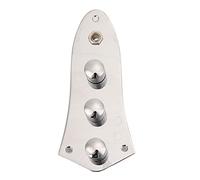 Electric Guitar Control Plate with Knurled Knob, Wired Zinc Alloy Switch for Jazz Bass, Includes 500K Potentiometer and Output Jack, Chrome - Plated Durable Replacement