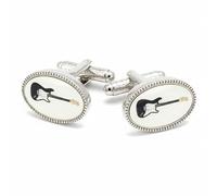 Electric Guitar Cufflinks (Black Stratocaster) - Onyx Art CK1085 In Premier Life Packaging