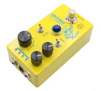 Electric Guitar Distortion Pedal for mosky Overdrive Preamp 4-Mode Switch True Bypass Design for Live Recording for sessions Compact Yellow Unit 300g