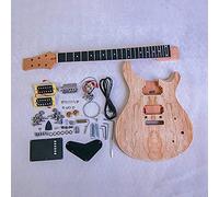Electric Guitar DIY Kit - Coban Guitars PR830 Set-in Mahogany Neck, Spalted Maple Veneer 24 Frets, Chrome Hardware with Cream Fittings
