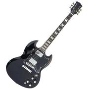 Electric Guitar Double Cutaway Set Neck Solid Body Dual Humbuckers Gloss Black