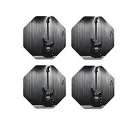 (Electric Guitar) Drink Coasters Set Of 4 Non-Slip Leather Coasters For Cups Mugs Glasses Tabletop Protection For Home Office Bar