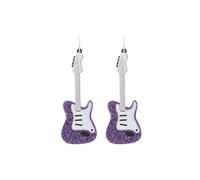 Electric Guitar Drop Dangle Earrings for Women - Rock n Roll - Country - Music Lovers Fashion - Festivals - Gold Plated - with Gift Box Included, Acrylic, No Gemstone