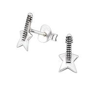 Electric Guitar Earrings - Plain - 925 Sterling Silver with Oxidised finish