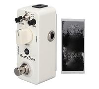 Electric Guitar Effect Pedal Hustle Drive MDS2 White Metal True Bypass - High & Low Peak Modes for Clean Boost and Distorted Tone, Compact Lightweight for Musicians