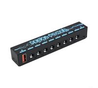 Electric Guitar Effects Power Supply Unit 8 Way DC Output for Pedalboard Stompbox with Short Circuit Protection and Daisy Chain Cables Included