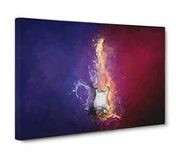 Electric Guitar Elements Canvas Print | Gallery Wrapped 30mm Frame Wall Art | 30x20 inches | Ready to Hang | Abstract Music Picture | Living Room Bedroom Lounge Office