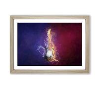Electric Guitar Elements in Abstract Framed Print | A2 Oak Framed Wall Art | Ready to Hang | Abstract Music Picture | Living Room Bedroom Lounge Office