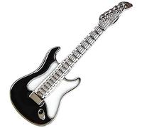 Electric Guitar Enamel Pin Badge Black & White 1 x 4cm