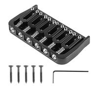 Electric Guitar Fixed Bridge, Metal Adjustable Professional Replacement Bridge for Telecaster, Durable Fixed Bridge with Hex Screws for Pitch Accuracy and Vibration (Black with Silver Screws)
