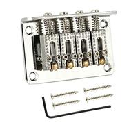 Electric Guitar Fixed Bridge Zinc Alloy 4 String Guitar Bridge Roller Tailpiece Hardtail Box With Mounting Screws Guitar Hardtail Bridge Hardtail Bridge 4 String Guitar Bridge Guitar Box