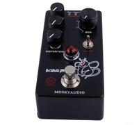 Electric Guitar Fuzz Pedal with LM308 Circuit Clone, Distortion Effects Unit for Bass Guitar Overdrive, 4-Mode Vintage Tone Booster Featuring OP07DP Chip, Dirty Rock Sound with