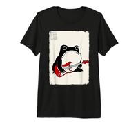 Electric Guitar Grumpy Frog Funny Kawaii Japanese Premium T-Shirt