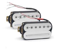 Electric Guitar Humbucker Adjusting Dual Coil Guitar Pickup With 4 Conduct Cable Coil Splitting Black guitar pickup parts (Color : 1Set White)