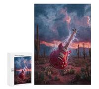 Electric Guitar in Desert Storm Puzzle 1000 Teile Schwer Puzzle Spielzeug Lernspiel Impossible Herausforderungsspielzeug Für Erwachsene Kinder 300 PCS