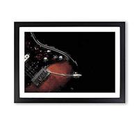 Electric Guitar in The Shadows in Abstract Framed Print | A2 Black Framed Wall Art | Ready to Hang | Abstract Music Picture | Living Room Bedroom Lounge Office