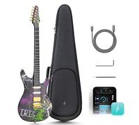 Electric Guitar Inspire 39" Smart Electric Carbon Fiber Guitarra with 15W Wireless Speaker, 20 Distinct Tones, Onboard Presets, Charging Cable, Adjusting Wrench, and Gig Bag
