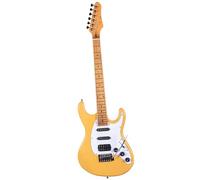 Electric Guitar Jazz Electric Guitar Maple Fretboard 22 Frets Humbucker Pickup Professional Performance(Type 6 Yellow)