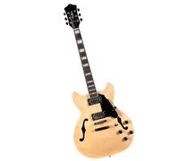 Electric Guitar Jazz Electric Guitar Stringed Instrument Maple Rosewood Fretboard Professional Performance(Natural Wood)