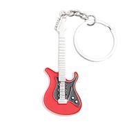 Electric Guitar Keychain - Rock Guitar Keychains Red - Zinc Electric Guitar Icon - Music and Guitar Lover Keychain - Keychain for Men Women Unisex