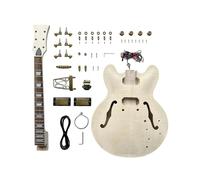 Electric Guitar Kit 6 Strings Guitar Kit Semi-Hollow Body Guitar Made Of Tung Wood Core And Maple Plywood Guitar Body Kit