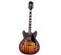Electric Guitar Kits 22 Fret Semi Hollow Jazz Electric Guitar(Brown)