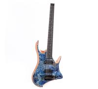 Electric Guitar Kits 6 String 24 Fret Headless Jazz Electric Guitar(Blue)