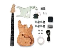 Electric Guitar Kits For PB Electric Bass Guitar Kit 21 Frets Unfinished Maple Neck Okoume Wood Body With All Parts