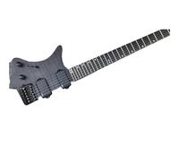 Electric Guitar Kits Red And Black Tiger Striped Backhand Headless Solid Wood Professional Electric Guitar