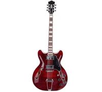 Electric Guitar Kits Semi Hollow Handmade F Hole Purple Cherry Red Jazz Electric Guitar(Red)