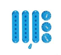 Electric Guitar Knob Cap Replacement Set Including Volume Tone Pot Covers Tremolo Arm Tip and Switch Tip for 48mm 50mm 52mm Mounting Applications (Blue)