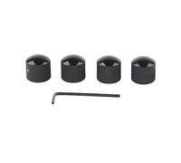 Electric Guitar Knobs, 4Pcs Aluminum Alloy Set with Hex Wrench, Durable and Easy to Install, Replacement Accessories for Electric Guitars in Black and Silver (Black)