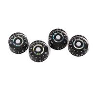 Electric Guitar Knobs Black 4pcs for Single Cutaway Style Guitars | Abalone Blue Green B-stock Finish, Plastic Build, Lightweight Portable Design, Guitar Replacement Part