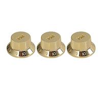Electric Guitar Knobs Set 6mm Pots, 1 Volume 2 Tone | Plastic construction, textured grip design, fits ST SQ style guitars, replacement control parts, easy install