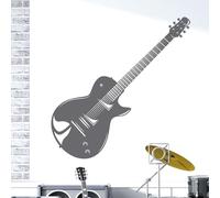 Electric Guitar Les Paul Musical Instrument - Wall Art Sticker [Large] [Dark Grey]