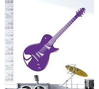 Electric Guitar Les Paul Musical Instrument - Wall Art Sticker [Large] [Purple]