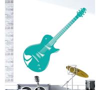 Electric Guitar Les Paul Musical Instrument - Wall Art Sticker [Large] [Turquoise]