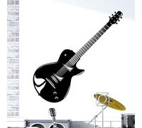 Electric Guitar Les Paul Musical Instrument - Wall Art Sticker [Medium] [Black]