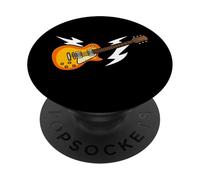 Electric Guitar Lightning Bolt Rock Music Graphic PopSockets Adhesive PopGrip